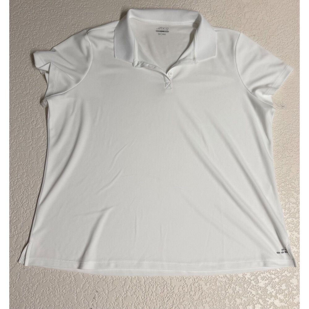BCG Plus Women’s White Performance Polo Shirt Size 1X